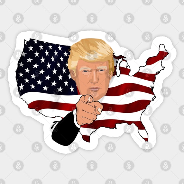 Trump Supporter T-Shirt/Red, White, Blue Merchandise/American Flag Apparel/2024 Campaign Merch/Make America Great Again Sticker by The Bunni Burrow